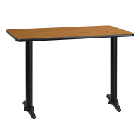 Flash Furniture XU-NATTB-3042-T0522-GG 42" Rectangular Natural Laminate Table Top with Base